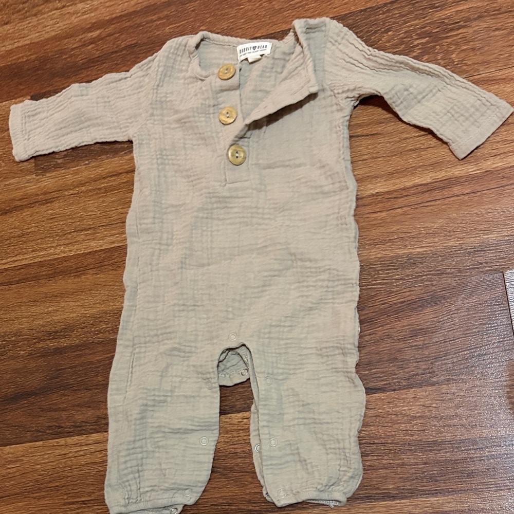 Soft Tan Kids Bodysuit with Buttons